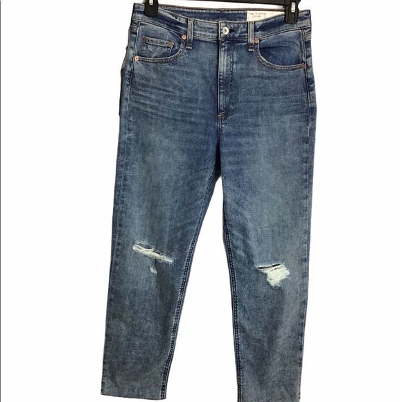 Rag & Bone Blue Nina High-Rise Ankle Cigarette Jean New With Tag - Picture 2 of 15